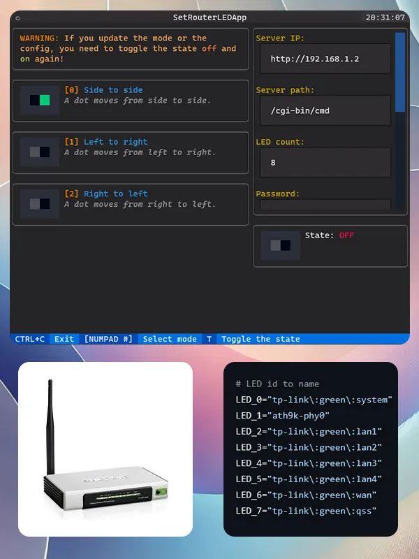 Image of project called "router-web-led"